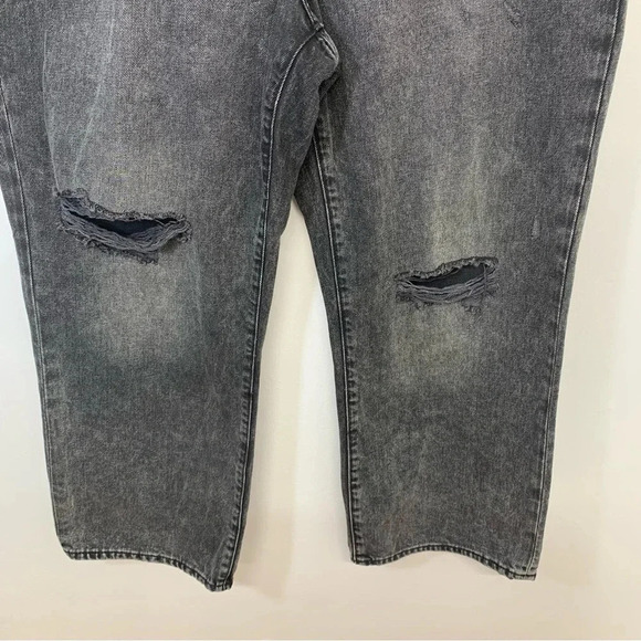 Express Jeans 90s Ankle‎ Boot Woman 14  Black Fade Distressed All Cotton Boho - Picture 3 of 12